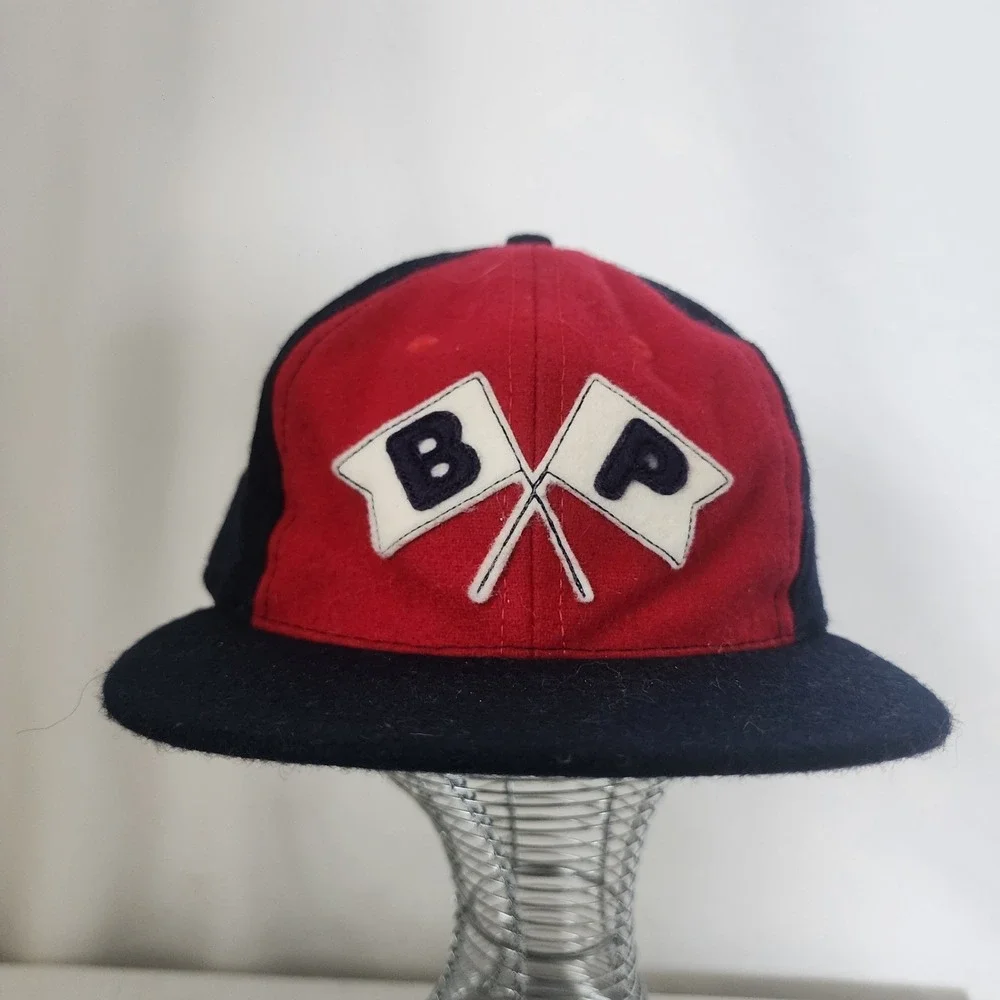 Ebbetsfield Seattle BP Wool Hat Made in USA Navy Red